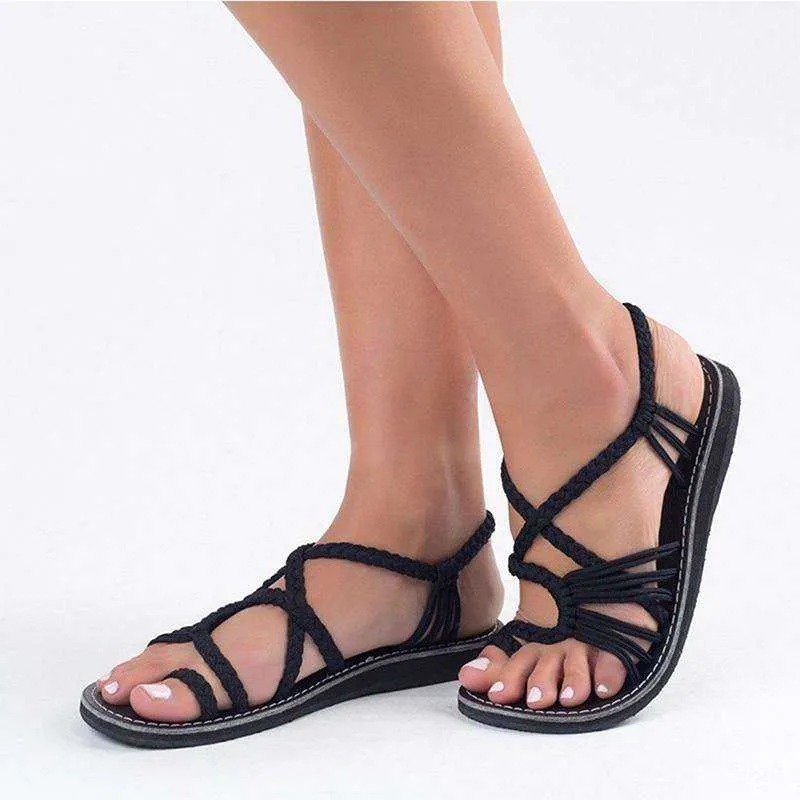 2021 Boho Handmade Breathable Braided Sandals