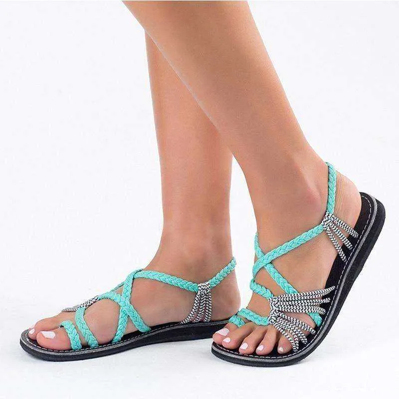 2021 Boho Handmade Breathable Braided Sandals