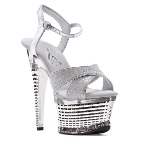 649-DISCO 6" CROSSED STRAP TEXTURED PLATFORM