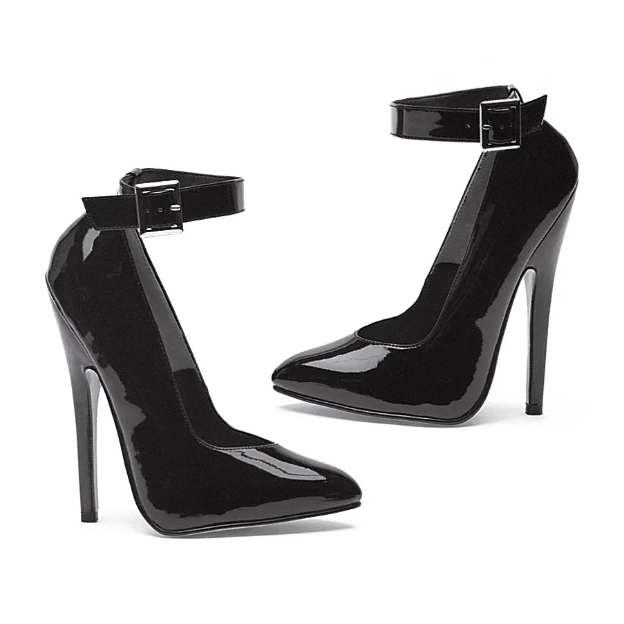 8261 6" Heel Fetish Pump W/Ankle Strap.