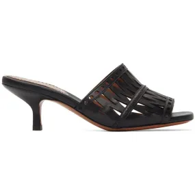 ALAÃA Black Openwork Decoupe Sandals