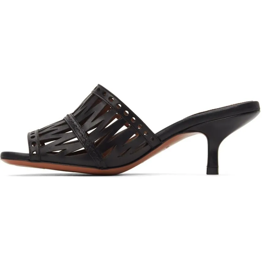 ALAÃA Black Openwork Decoupe Sandals