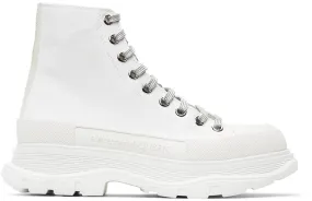 Alexander McQueen SSENSE Exclusive White Canvas Tread Slick Boots