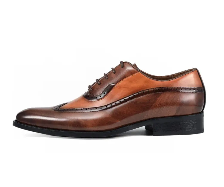 Amali Everett Distinguished Tan Wingtip Oxfords Men’s Pu Leather