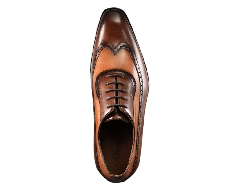 Amali Everett Distinguished Tan Wingtip Oxfords Men’s Pu Leather