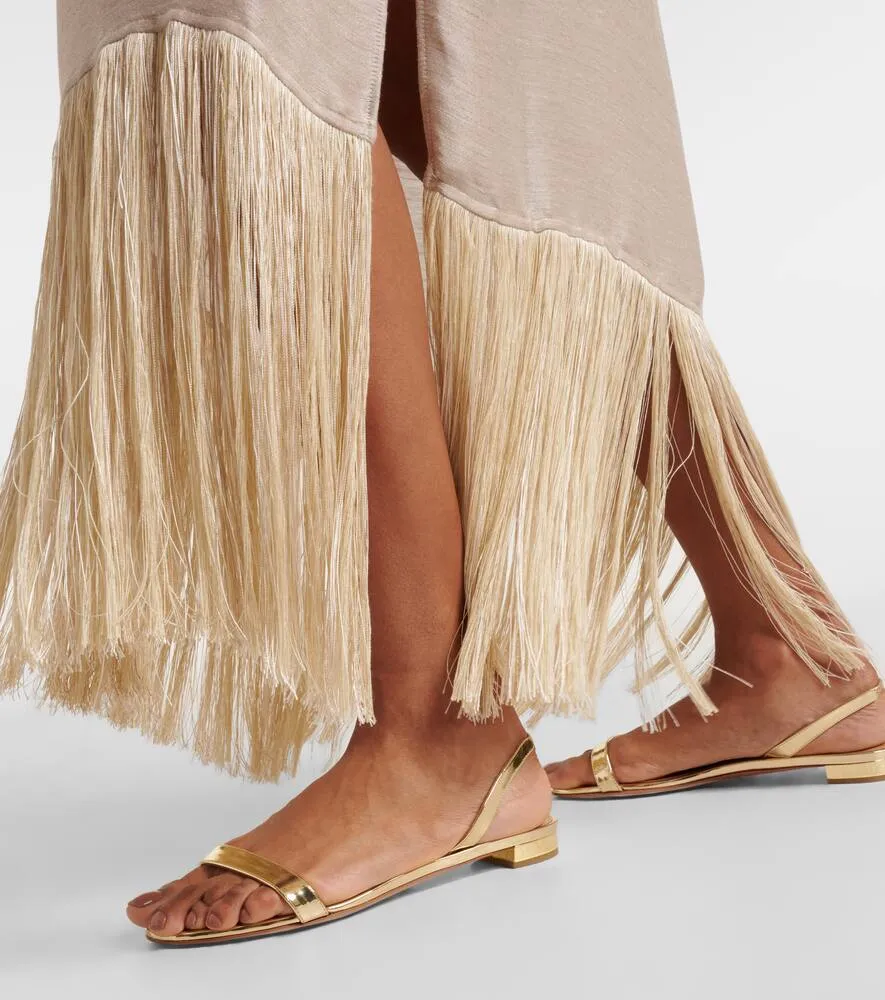 Aquazzura Metallic leather sandals