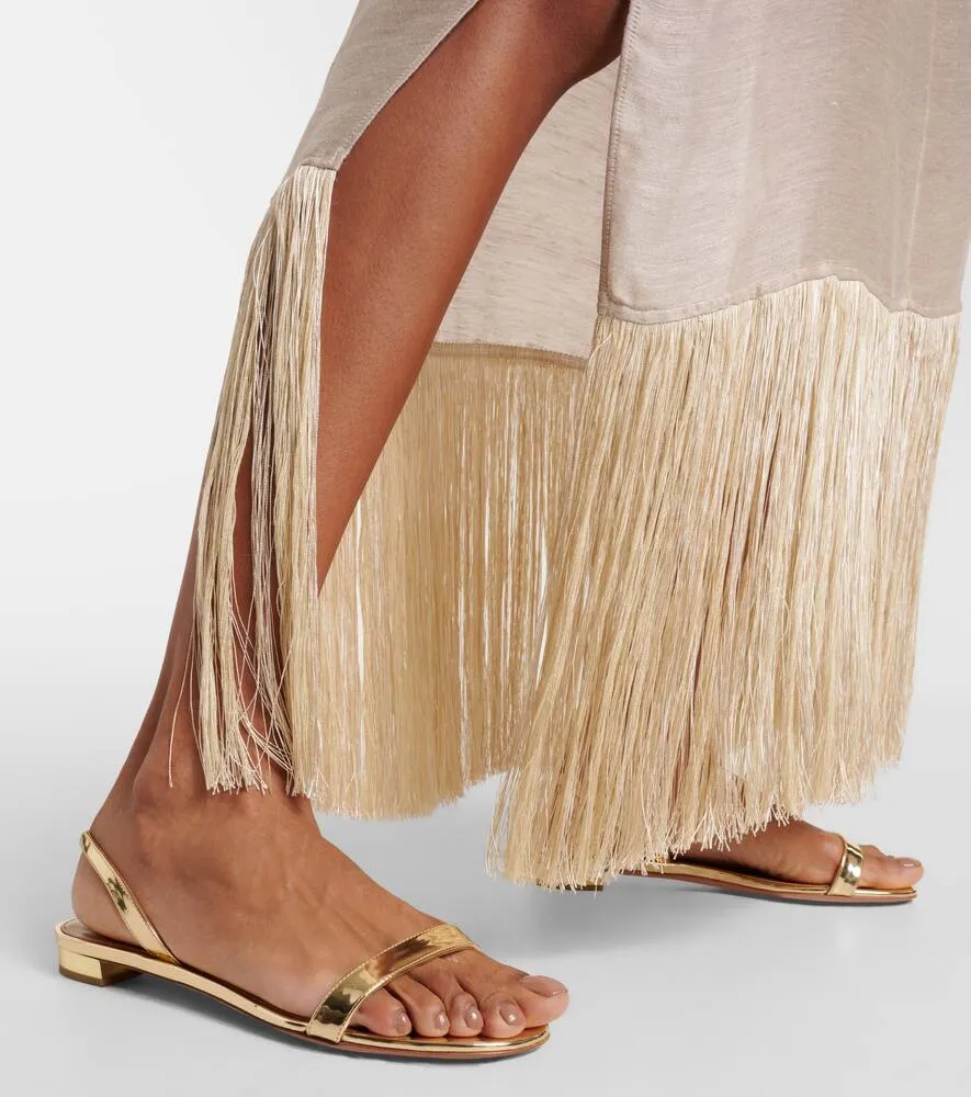 Aquazzura Metallic leather sandals