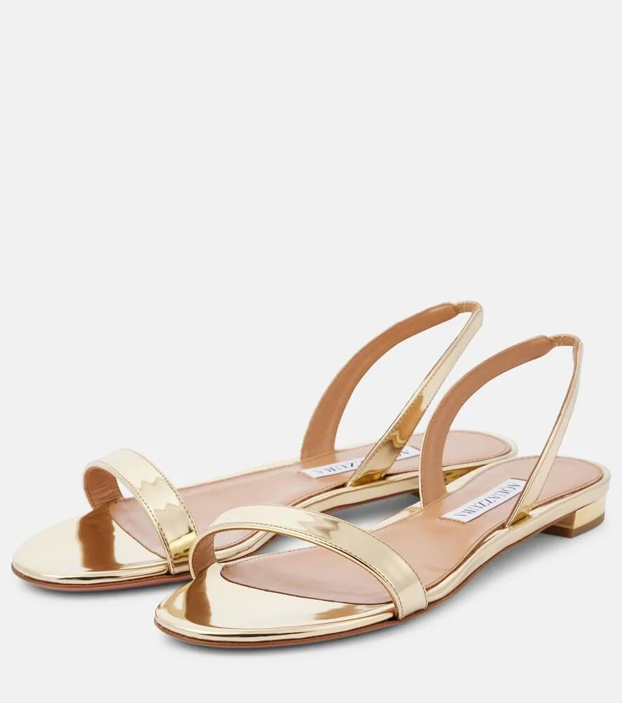 Aquazzura Metallic leather sandals