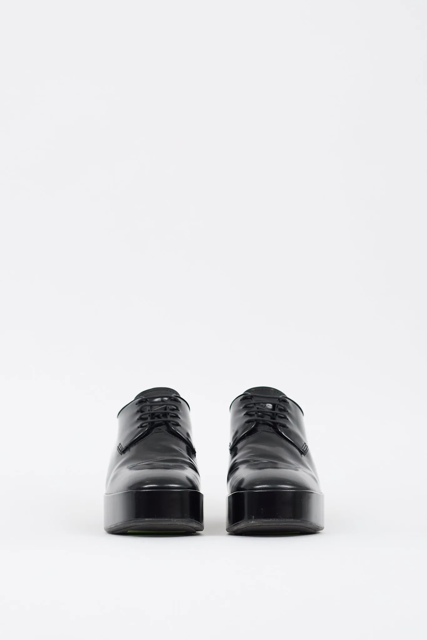Black Leather Chunky Sole Derby
