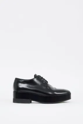 Black Leather Chunky Sole Derby