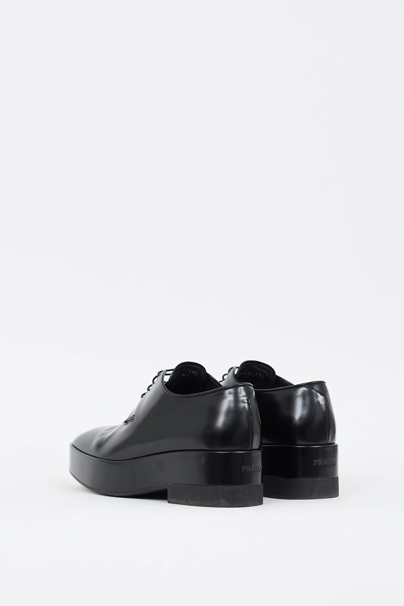 Black Leather Chunky Sole Derby
