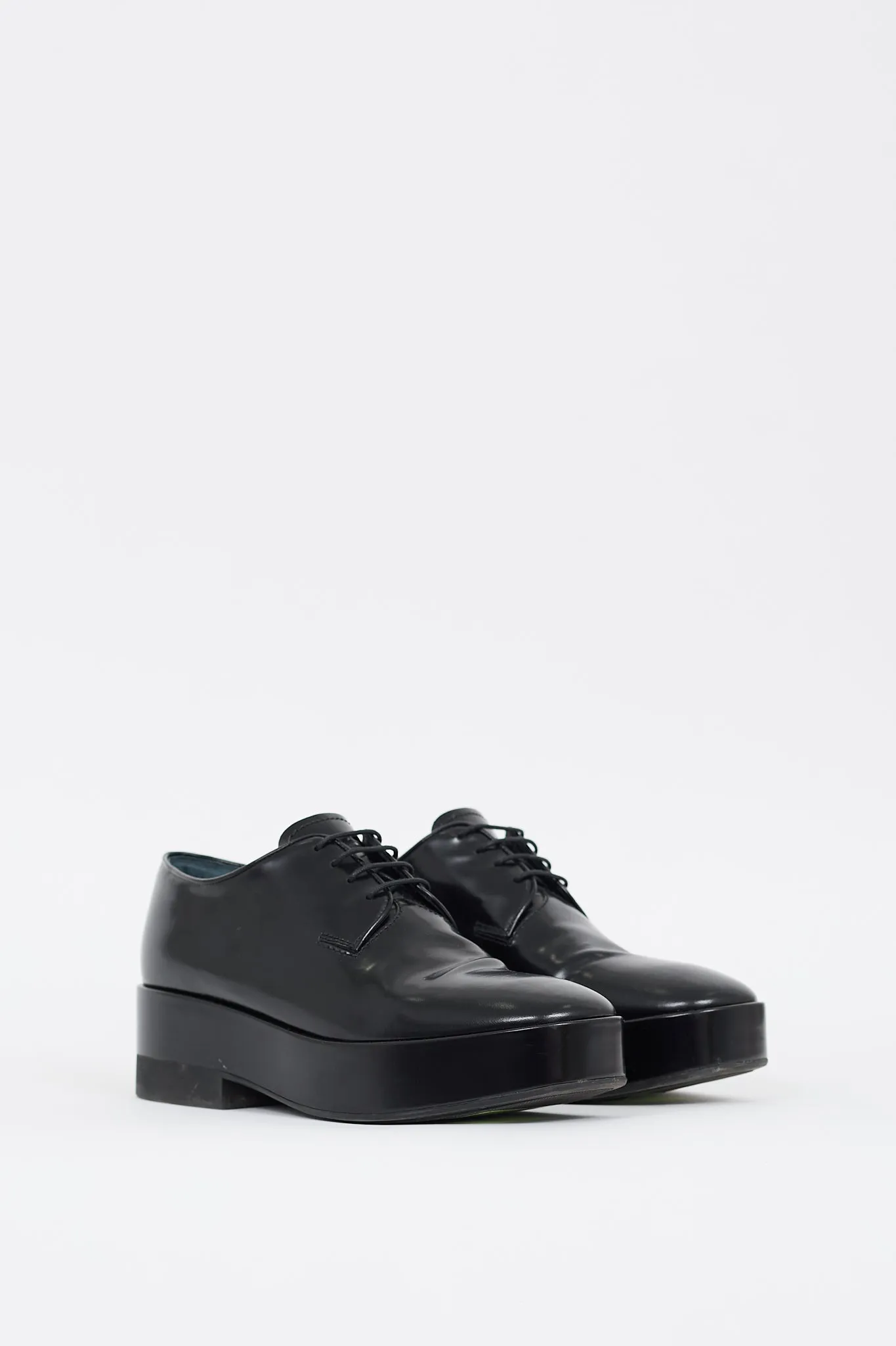 Black Leather Chunky Sole Derby