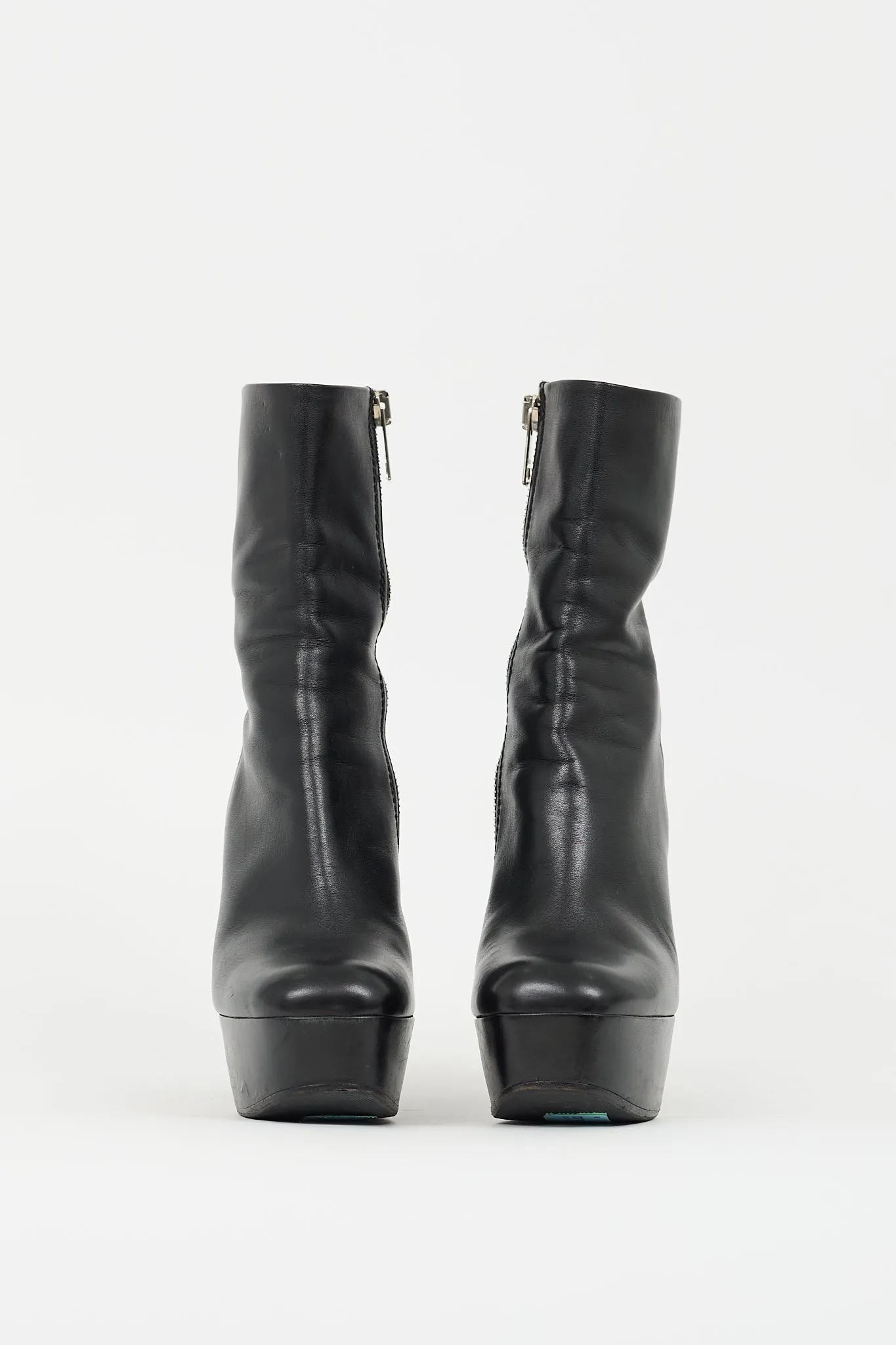 Black Leather Malaga Platform Boot