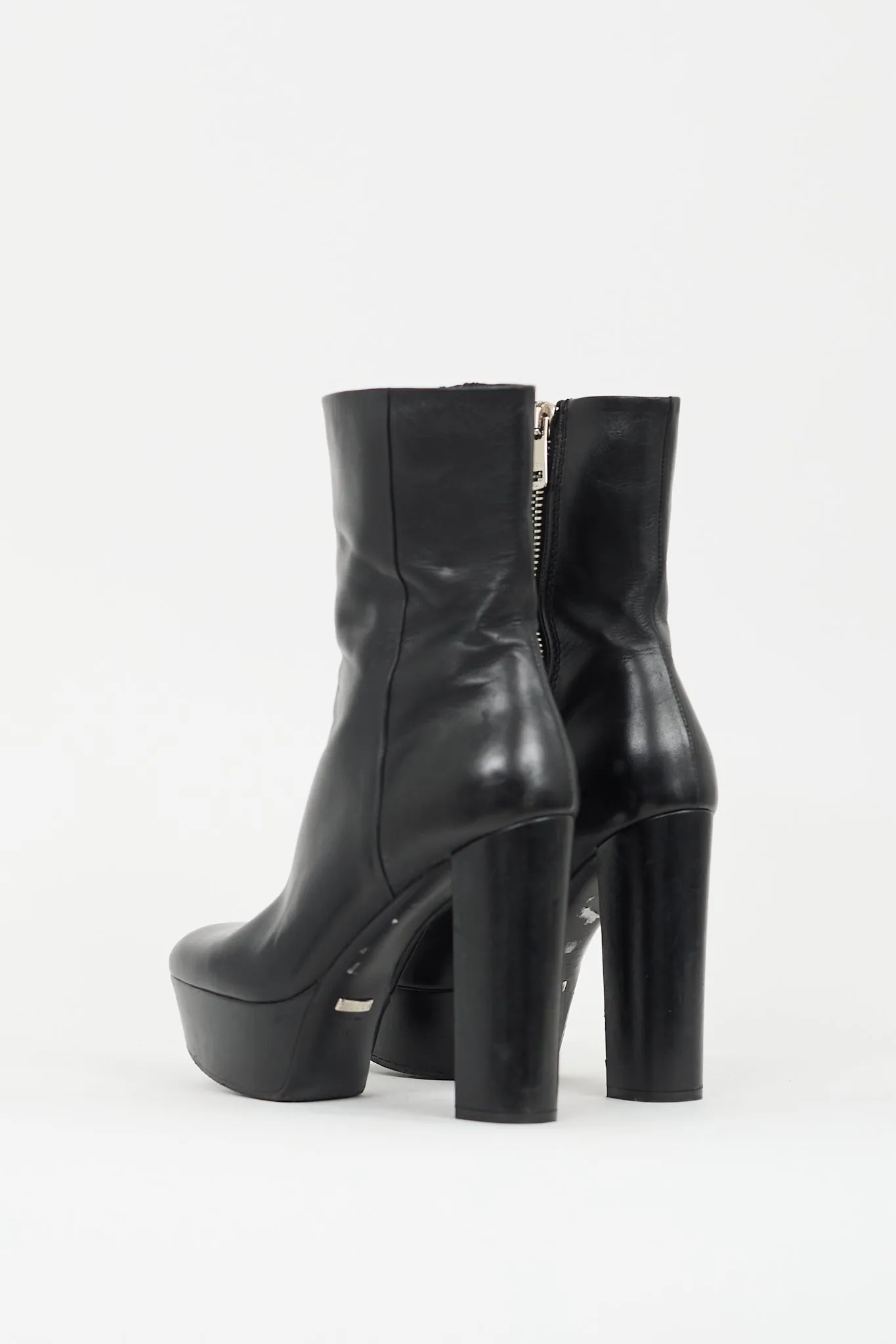 Black Leather Malaga Platform Boot