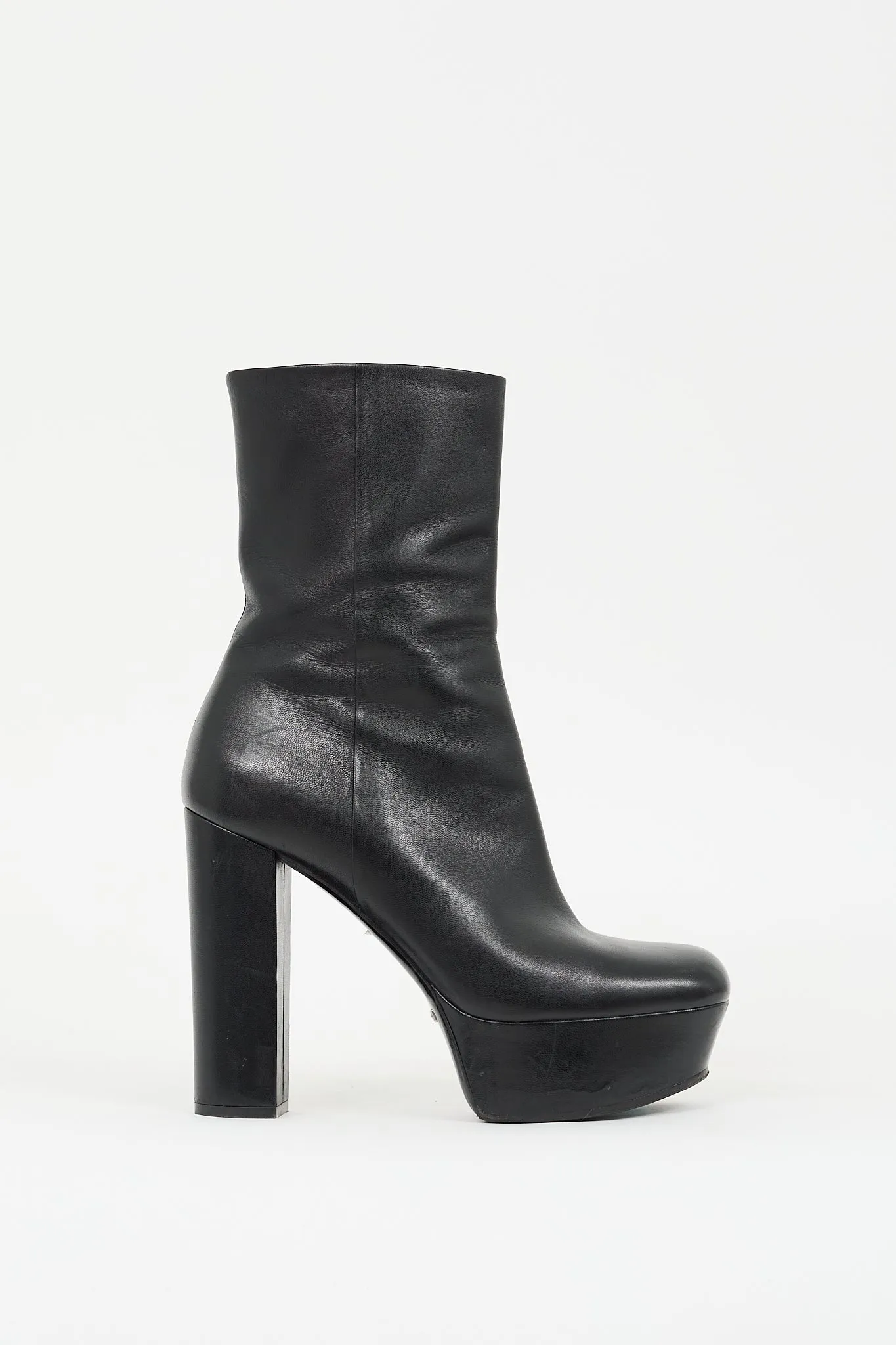 Black Leather Malaga Platform Boot