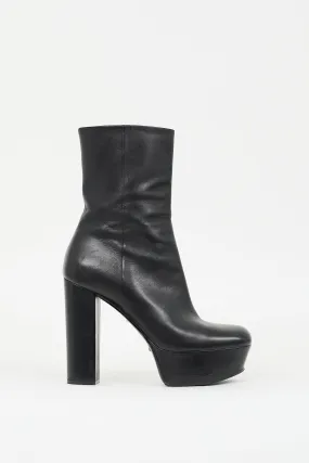 Black Leather Malaga Platform Boot