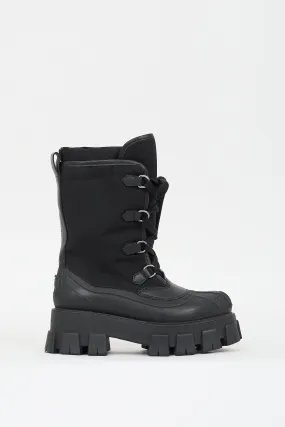 Black Nylon Rubber Monolith Snow Boot