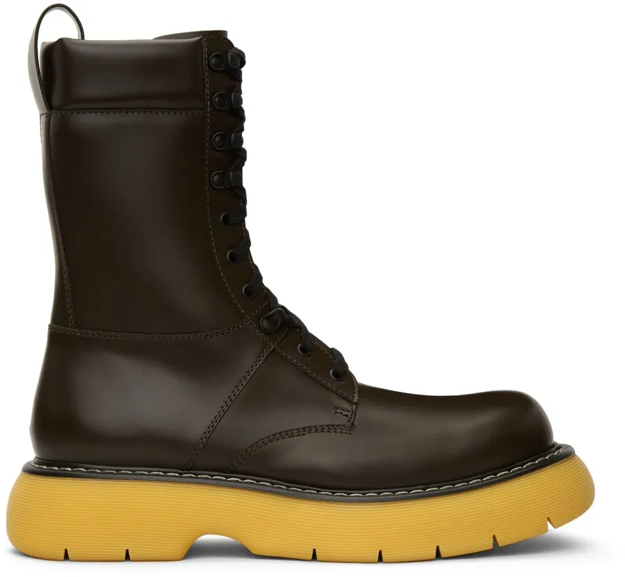 Bottega Veneta Brown 'The Bounce' Lace-Up Boots