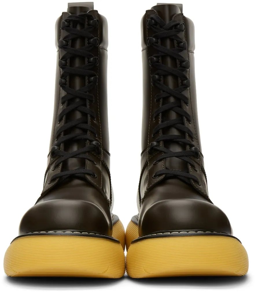 Bottega Veneta Brown 'The Bounce' Lace-Up Boots