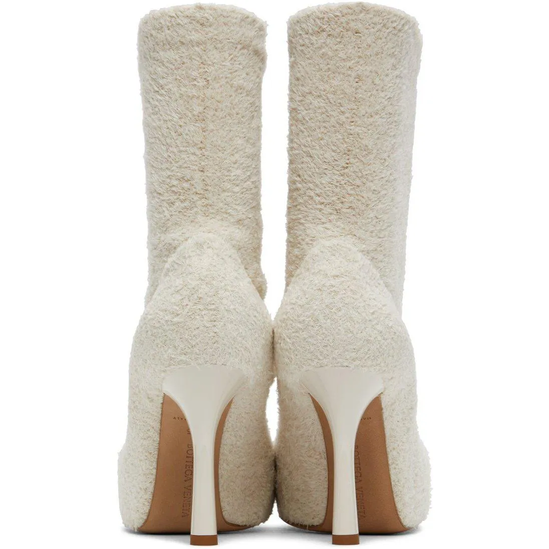 Bottega Veneta Off-White Knit 'The Bold' Boots
