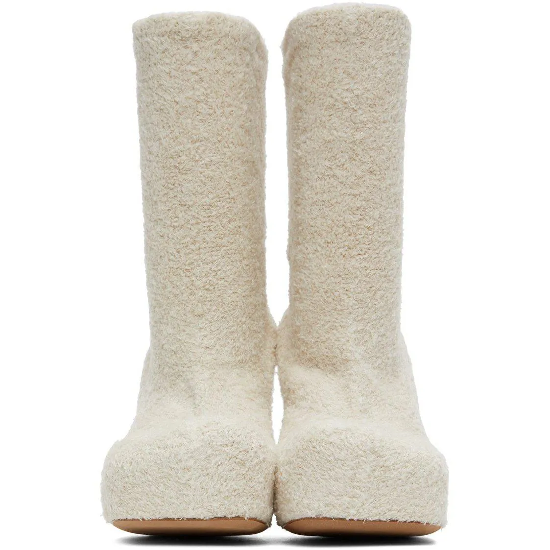 Bottega Veneta Off-White Knit 'The Bold' Boots