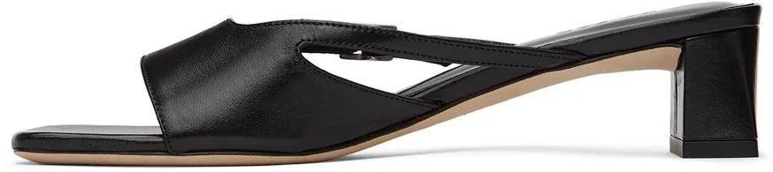 BY FAR Black Pat Heeled Sandals