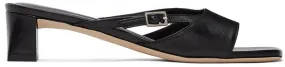 BY FAR Black Pat Heeled Sandals