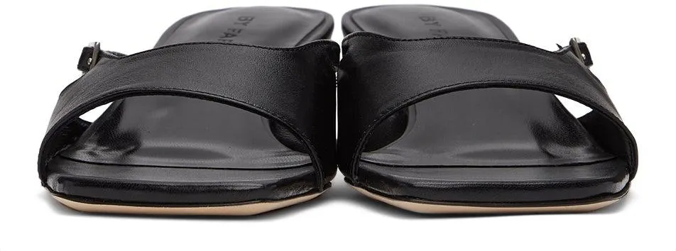 BY FAR Black Pat Heeled Sandals