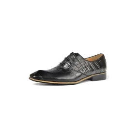 Croc-Embossed Veltique Lace-ups