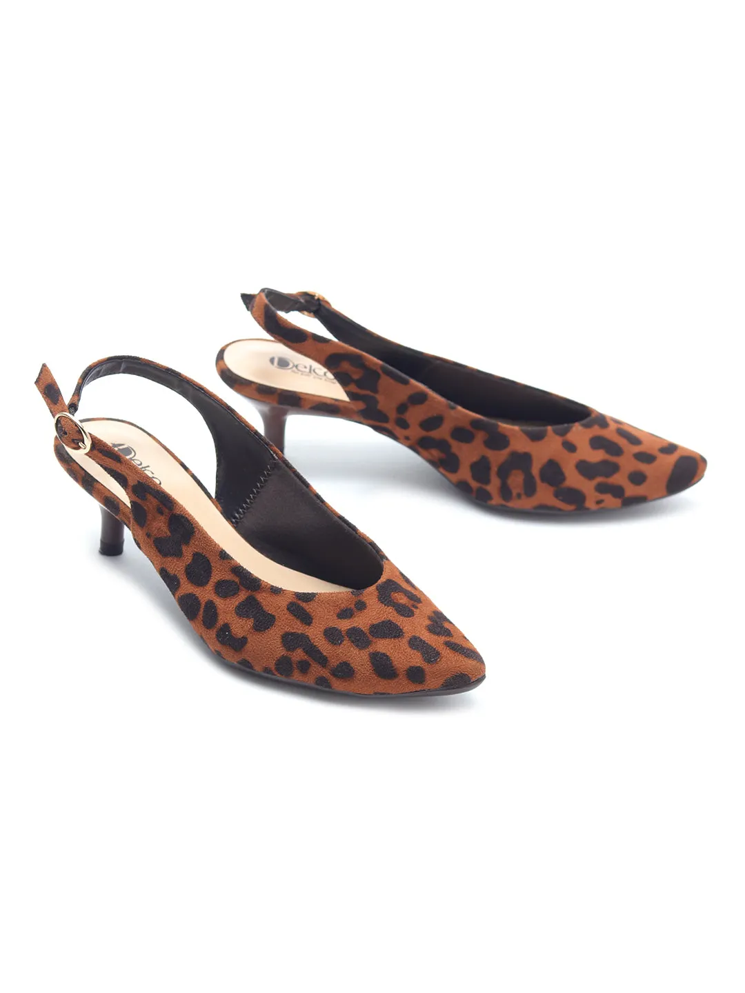 Delco Kitten Heel Suede Sandals