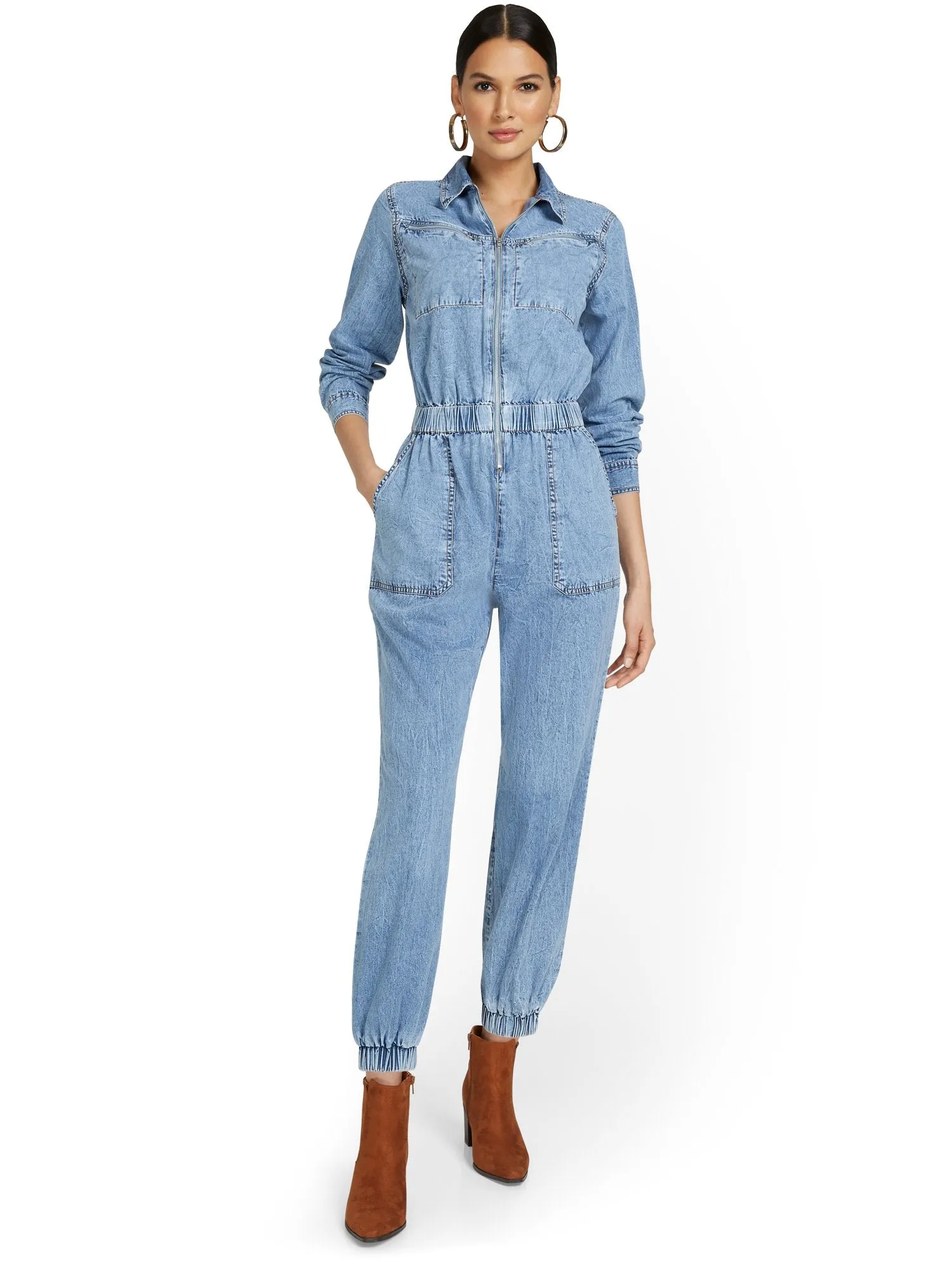 Denim Utility Jumpsuit