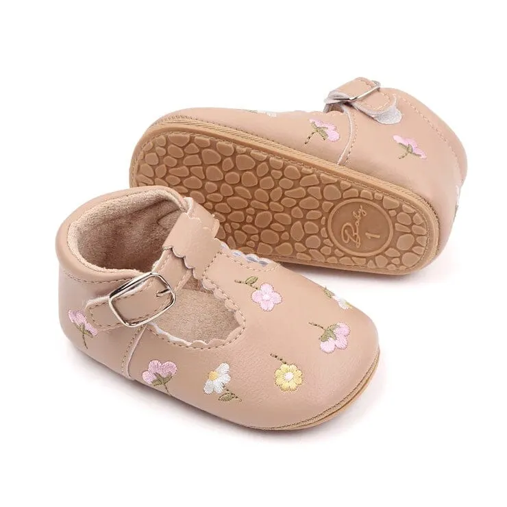 Floral Buckle Baby Shoes