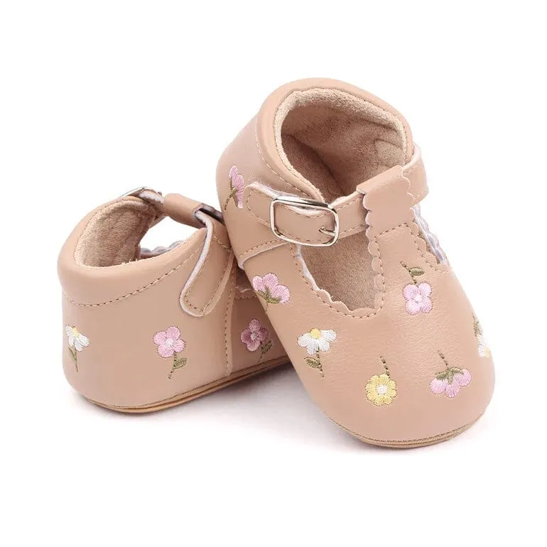 Floral Buckle Baby Shoes