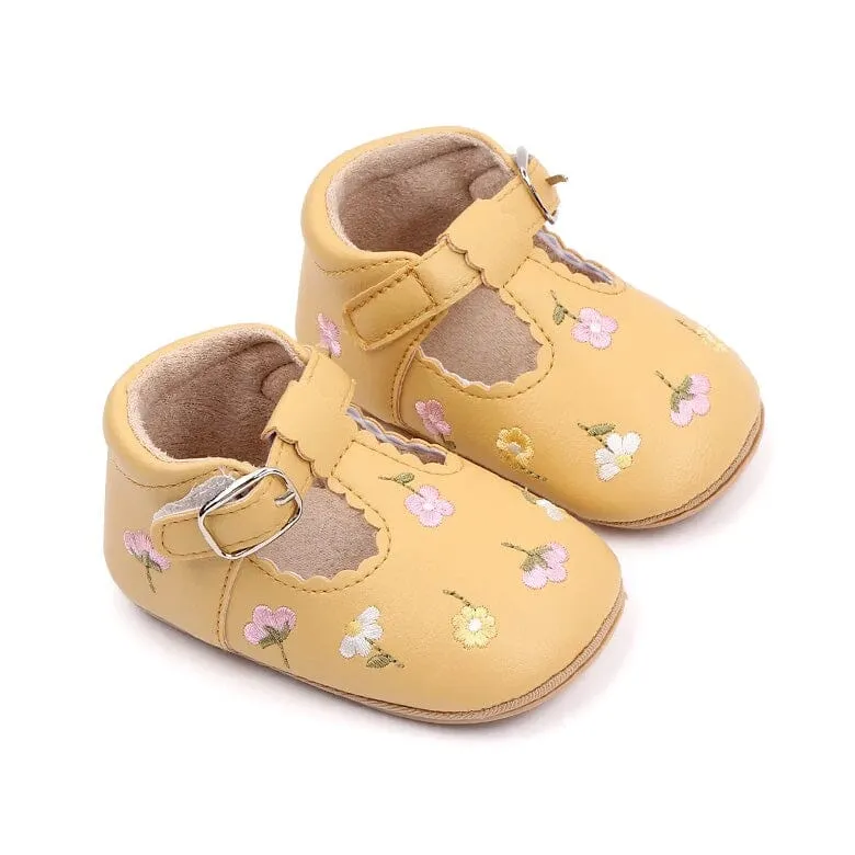 Floral Buckle Baby Shoes