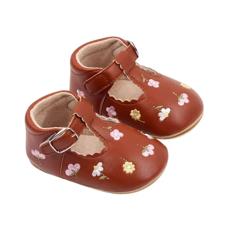 Floral Buckle Baby Shoes