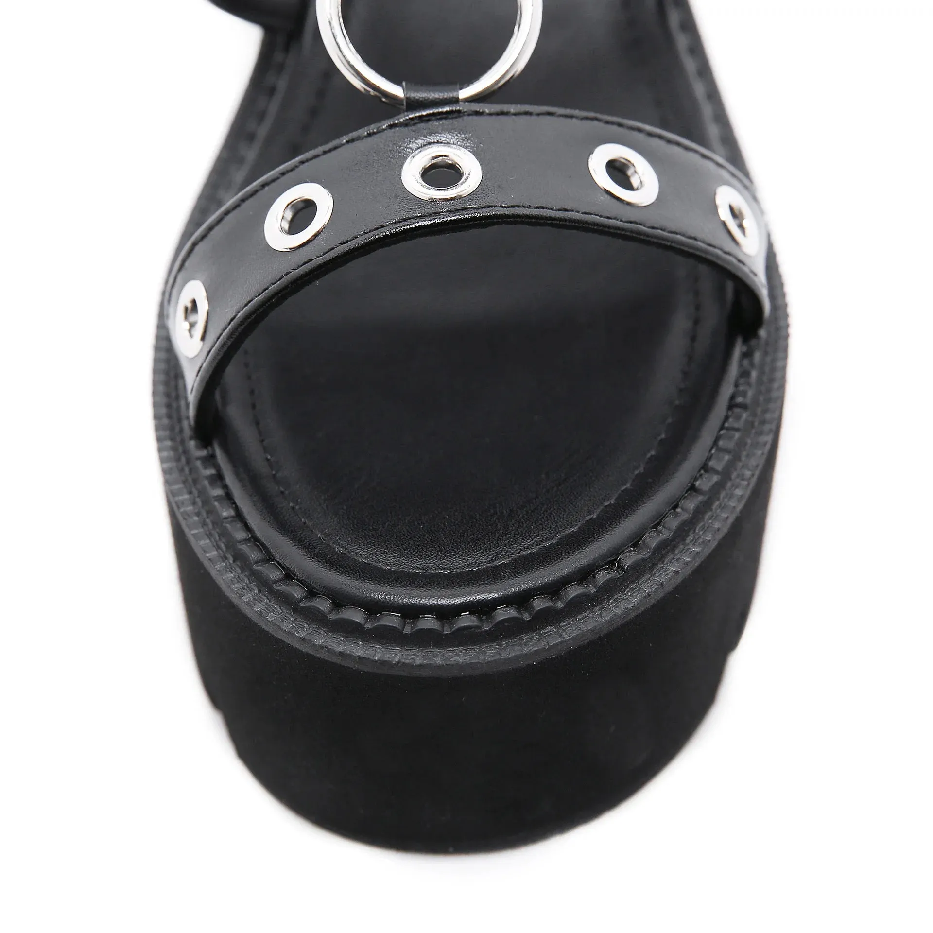 Funki Buys | Shoes | Women's Gothic Rivet Ring Platform Sandal