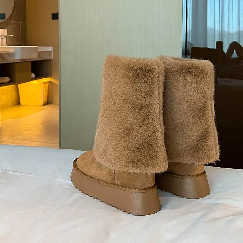 Fur Versatile Non-Slip Snow Boots