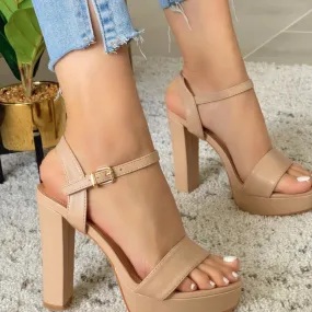 High Heeled Ankle Strap Sandals