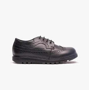 Hush Puppies FELICITY SENIOR Girls Leather Oxford Shoes Black
