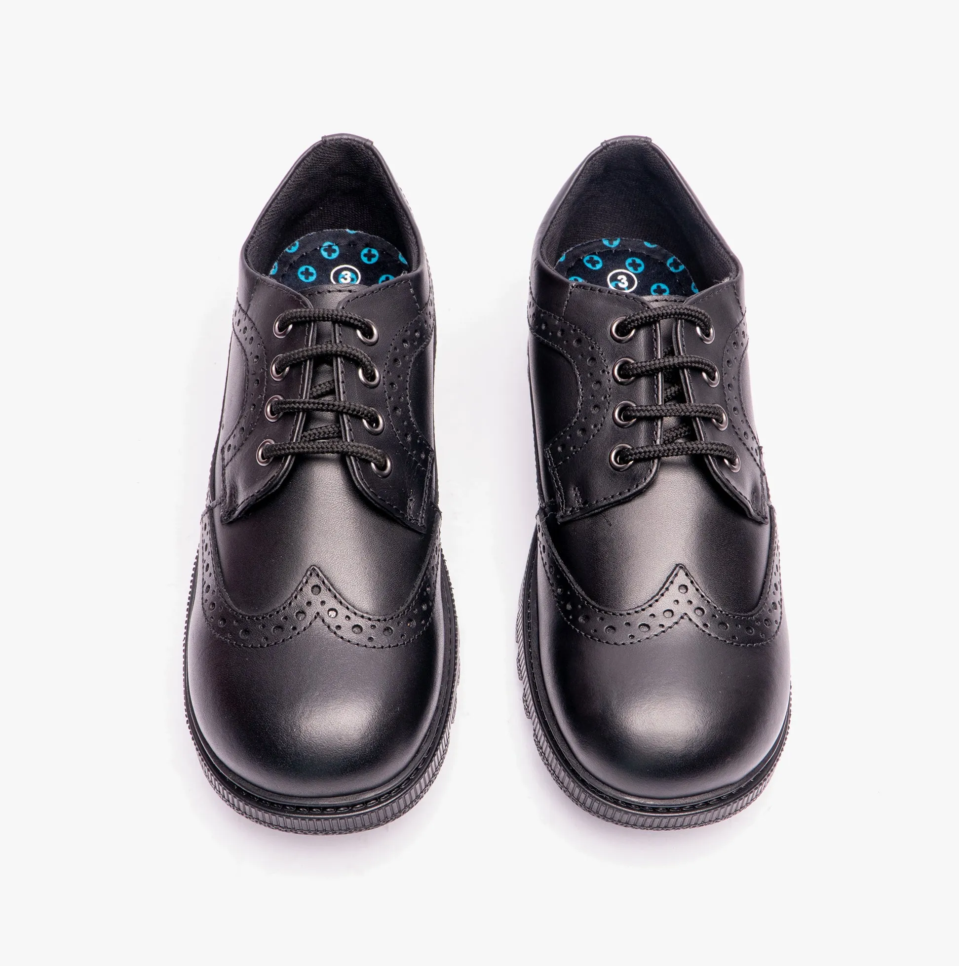 Hush Puppies FELICITY SENIOR Girls Leather Oxford Shoes Black