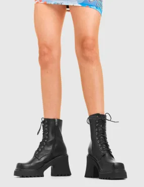 In Opposition Chunky Platform Ankle Boots