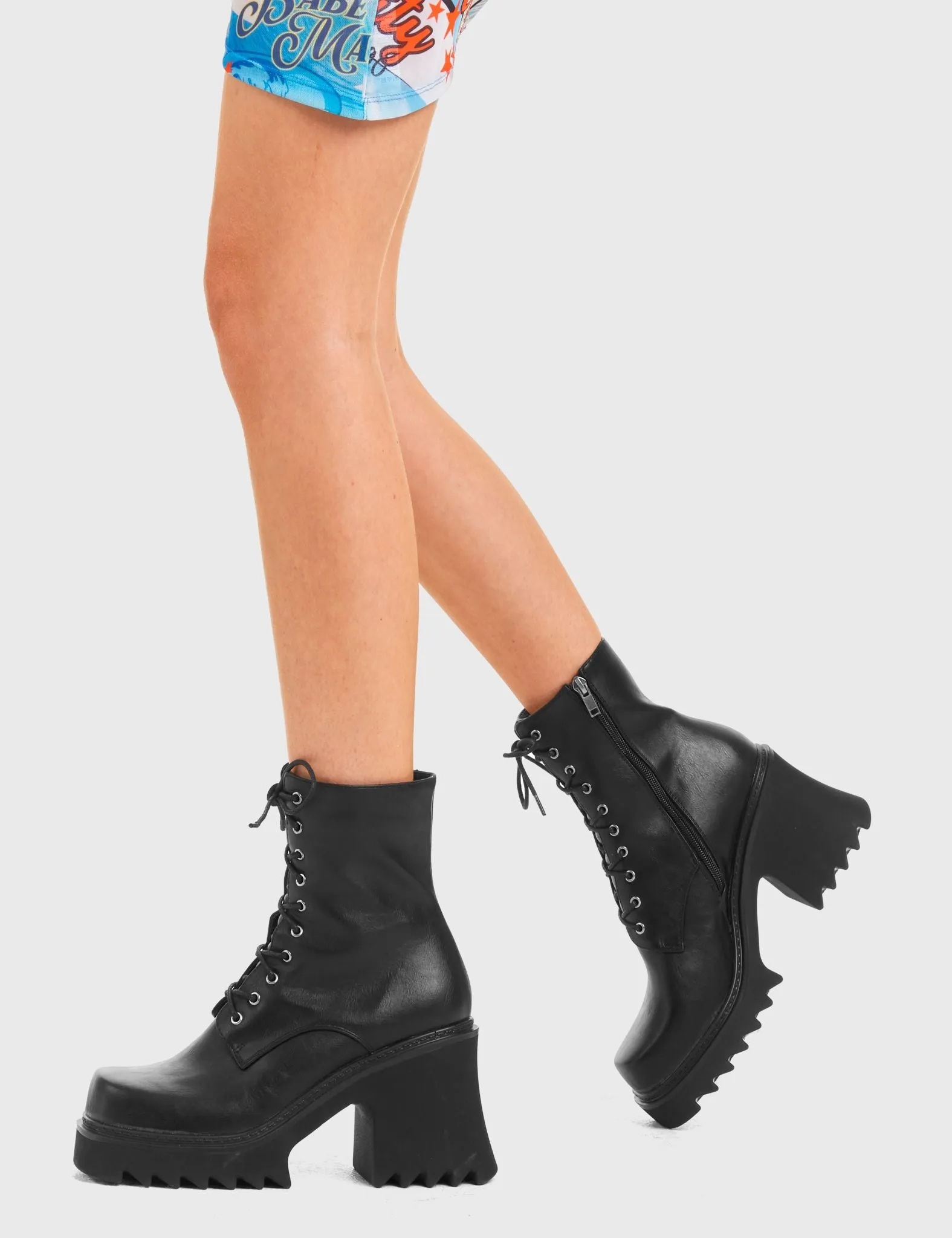 In Opposition Chunky Platform Ankle Boots