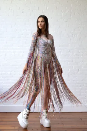 Incantation Rainbow Fringed Catsuit