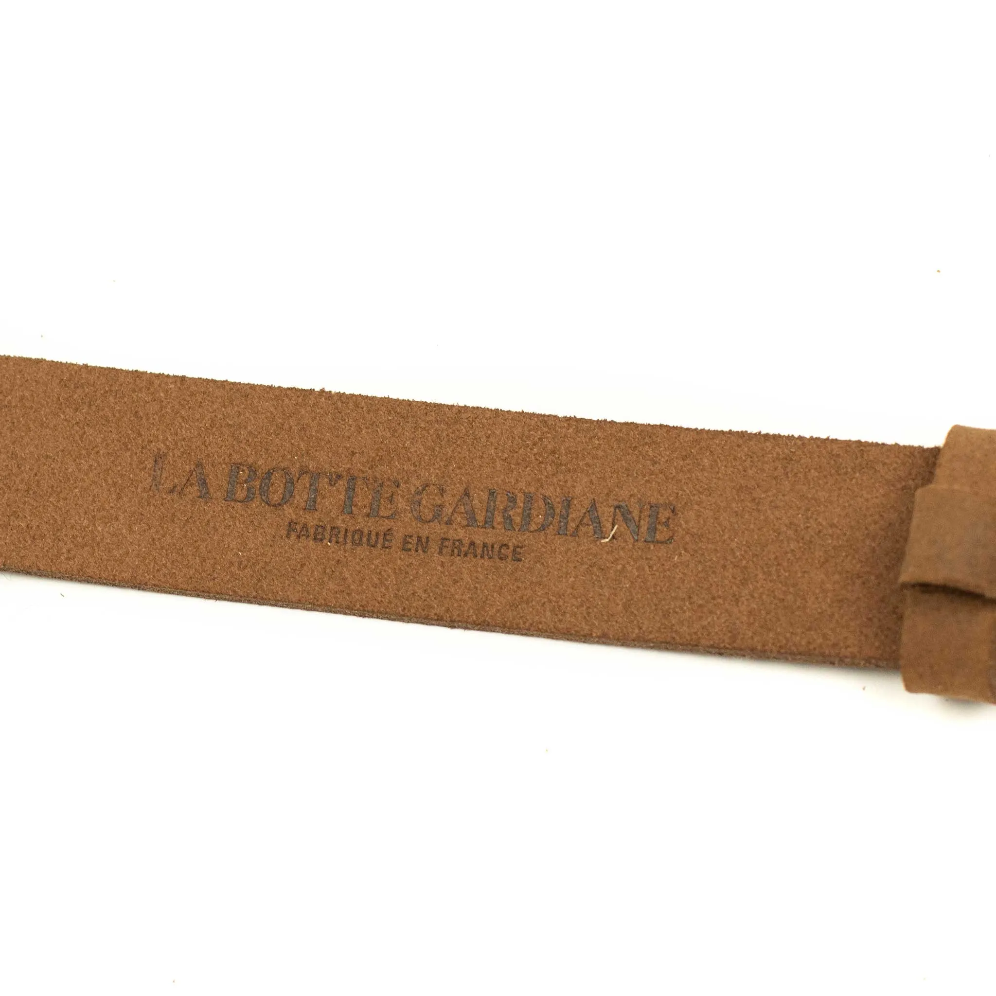 One-inch belt in brown waxed crust calf (restock)