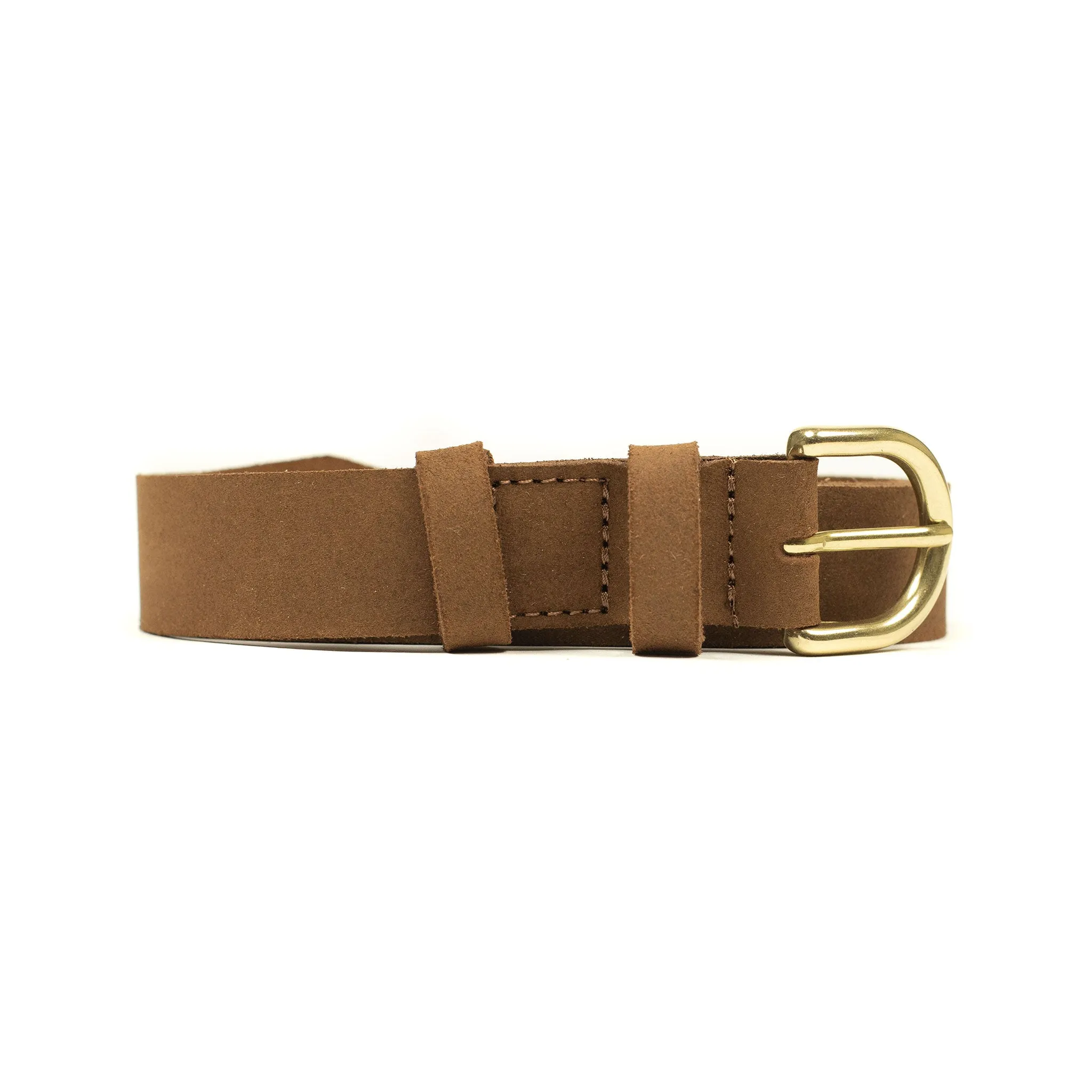 One-inch belt in brown waxed crust calf (restock)