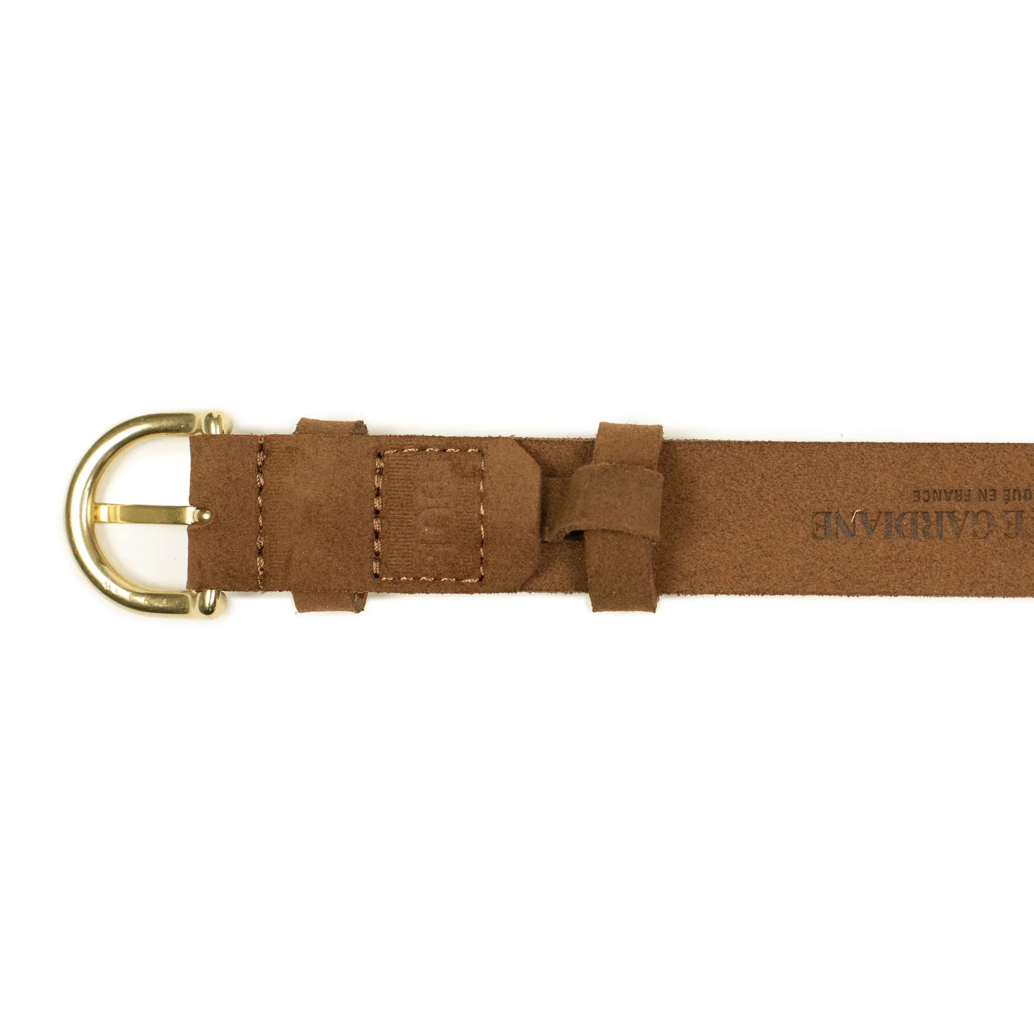 One-inch belt in brown waxed crust calf (restock)