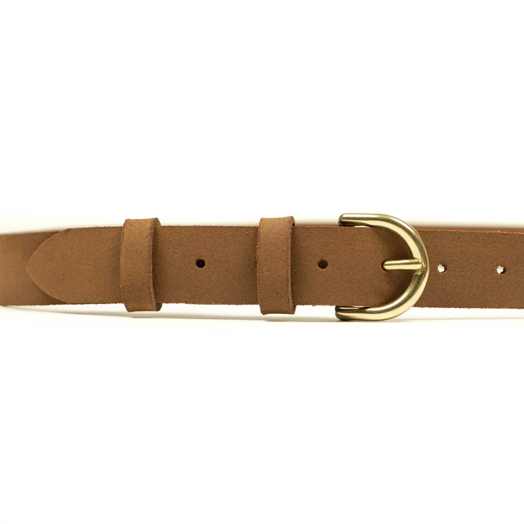 One-inch belt in brown waxed crust calf (restock)