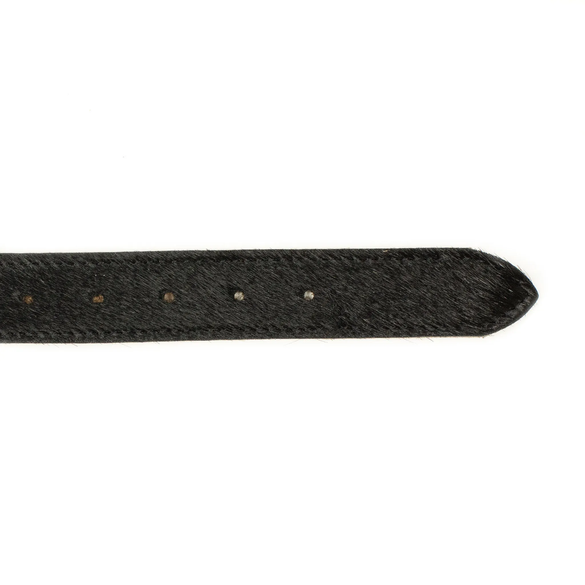One-inch belt in natural black hair-on calf (restock)