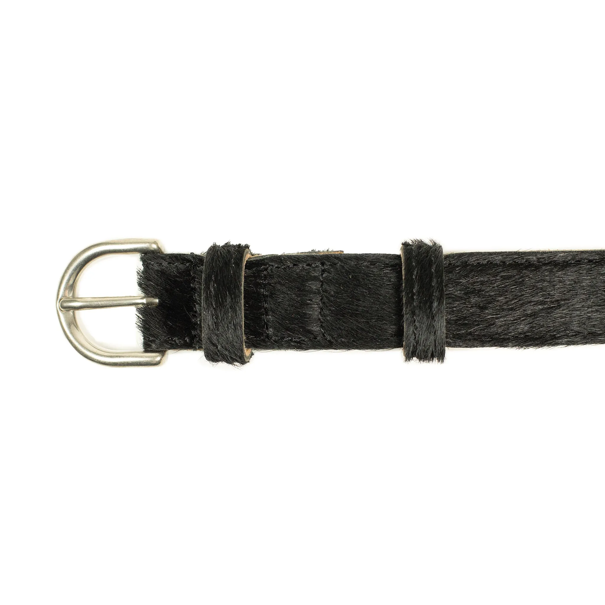 One-inch belt in natural black hair-on calf (restock)