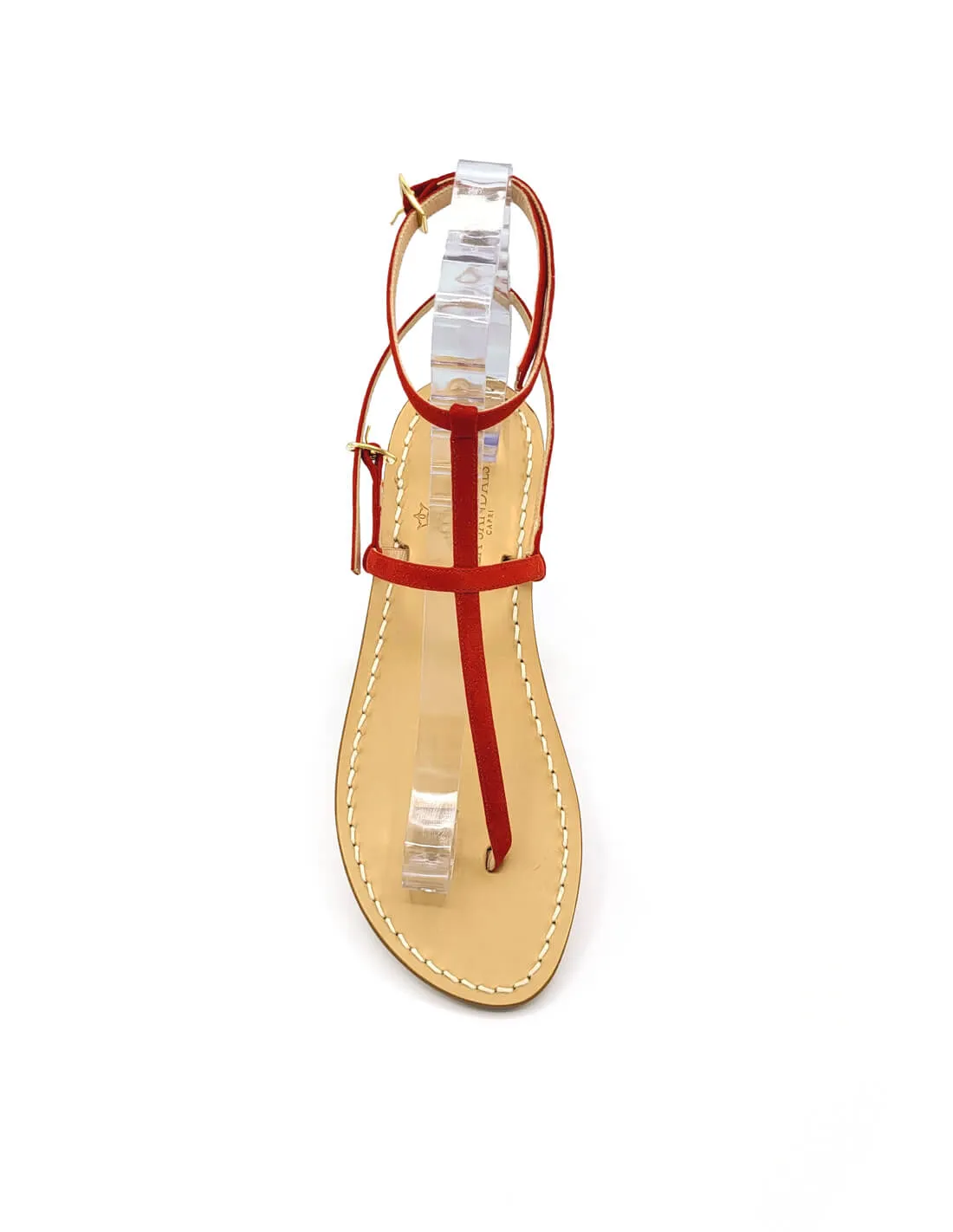 RED SUEDE SLAVE SANDALS (ART. DS2403CR)